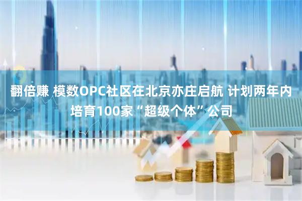 翻倍赚 模数OPC社区在北京亦庄启航 计划两年内培育100家“超级个体”公司
