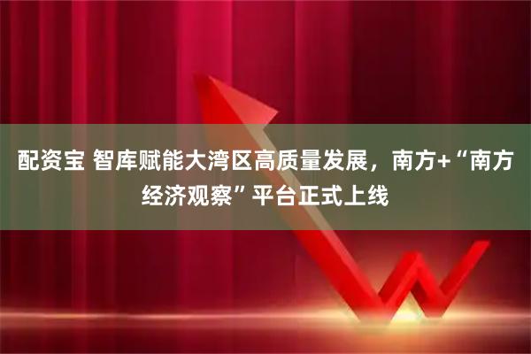配资宝 智库赋能大湾区高质量发展，南方+“南方经济观察”平台正式上线
